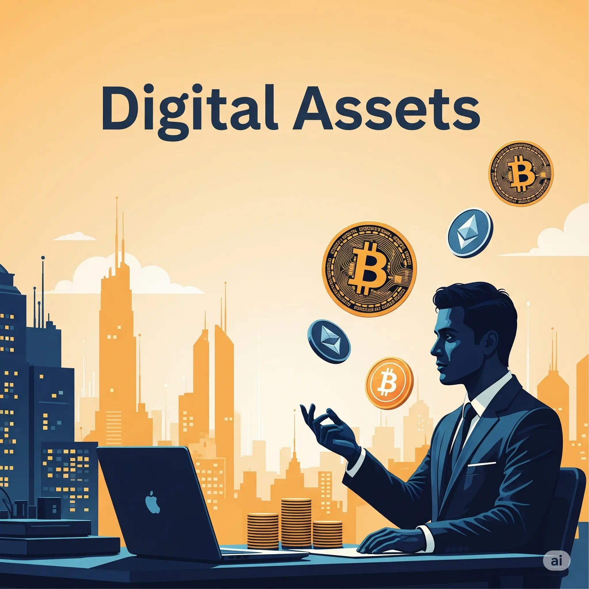 a image showing digital assets, bitcoin,etherium,etc.